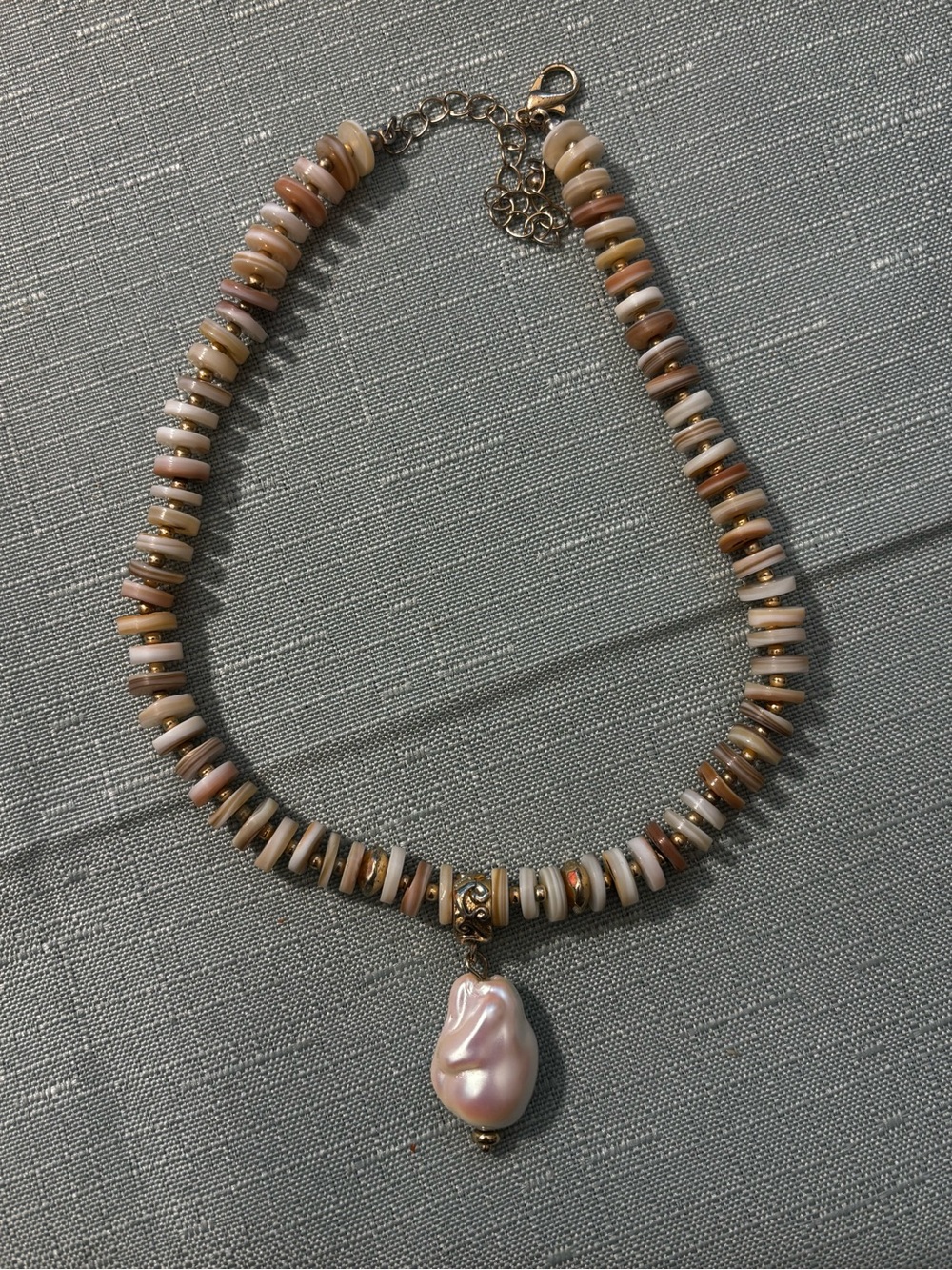 Necklace with Pink Pearl Pendant